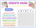 CHORE CHART FOR GIRLS (EDITABLE TEMPLATE)