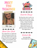 MEET THE TEACHER PINK/YELLOW OMBRE (EDITABLE TEMPLATE)