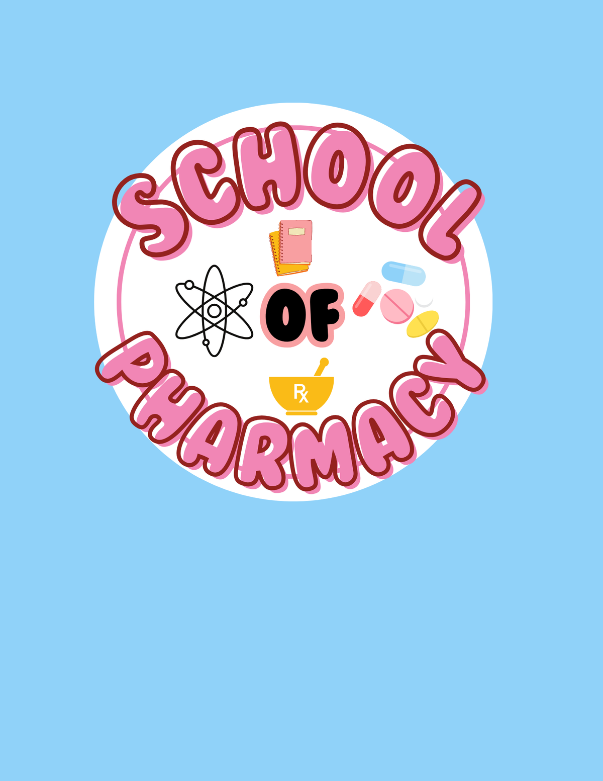 SCHOOL OF PHARMACY BINDER COVER (BLUE & PINK)