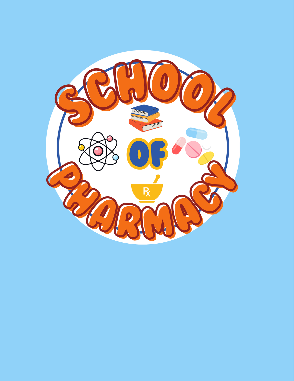 SCHOOL OF PHARMACY BINDER COVER (BLUE & ORANGE)